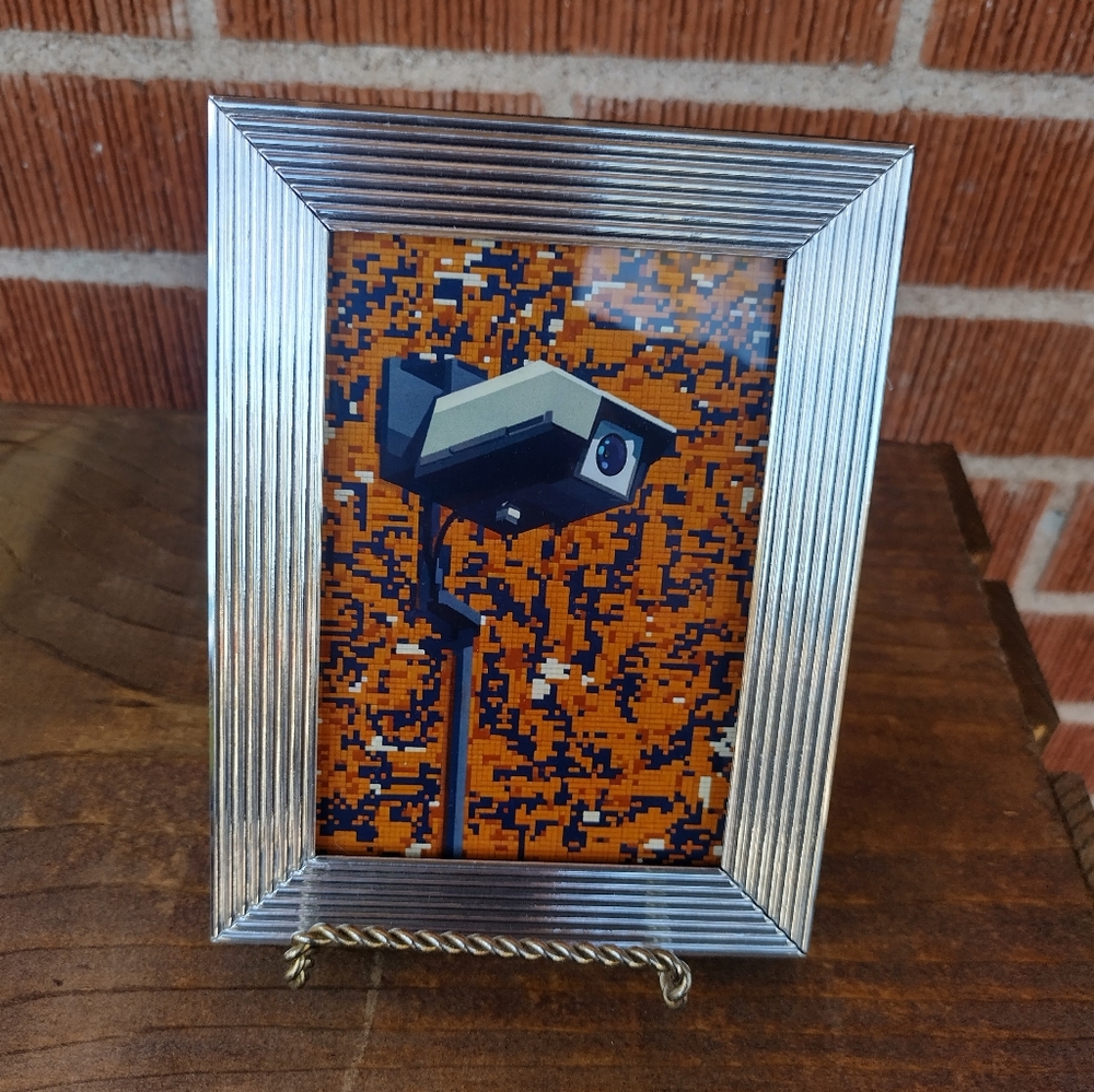 8 Bit Security Camera Framed Mini Art Print Lo-fi Pixel Art By Neon Nicho